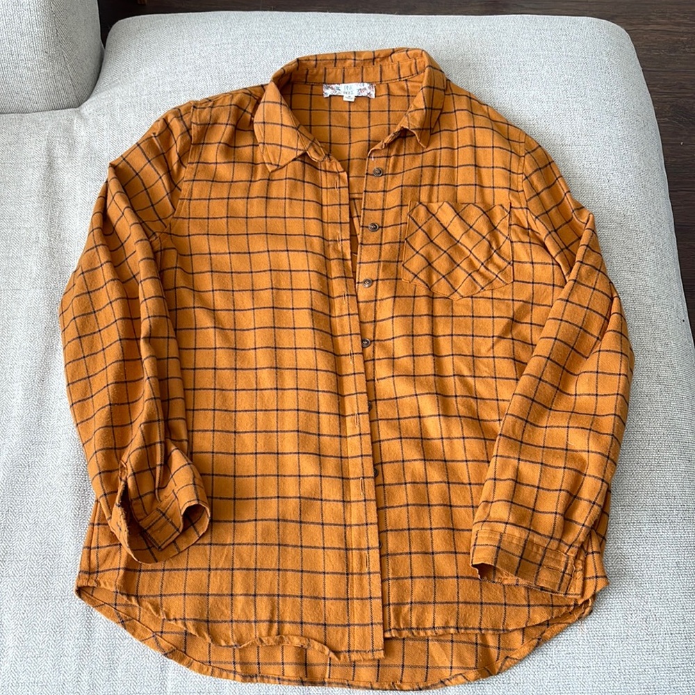 Pink Rose Button-up Flannel